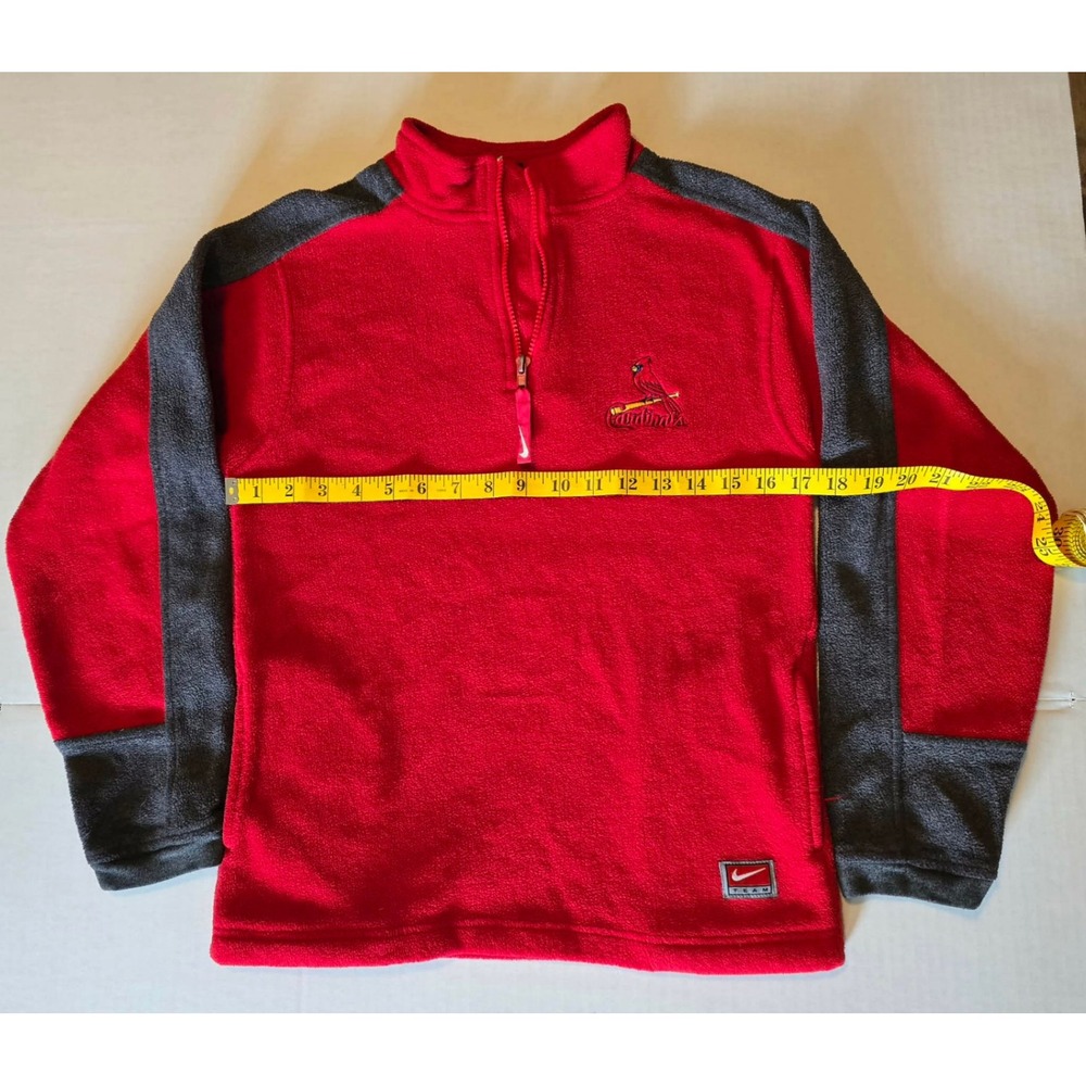 Nike Kids St Louis Cardinals MLB Quarter Zip Fleece Red Grey Size M 12/14